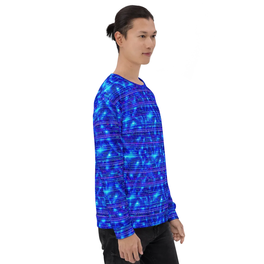Neon Cipher on Sweatshirt — Right sleeve