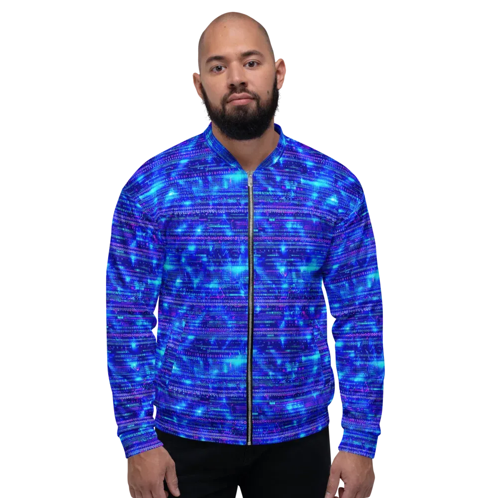 Neon Cipher on Bomber Jacket — Front