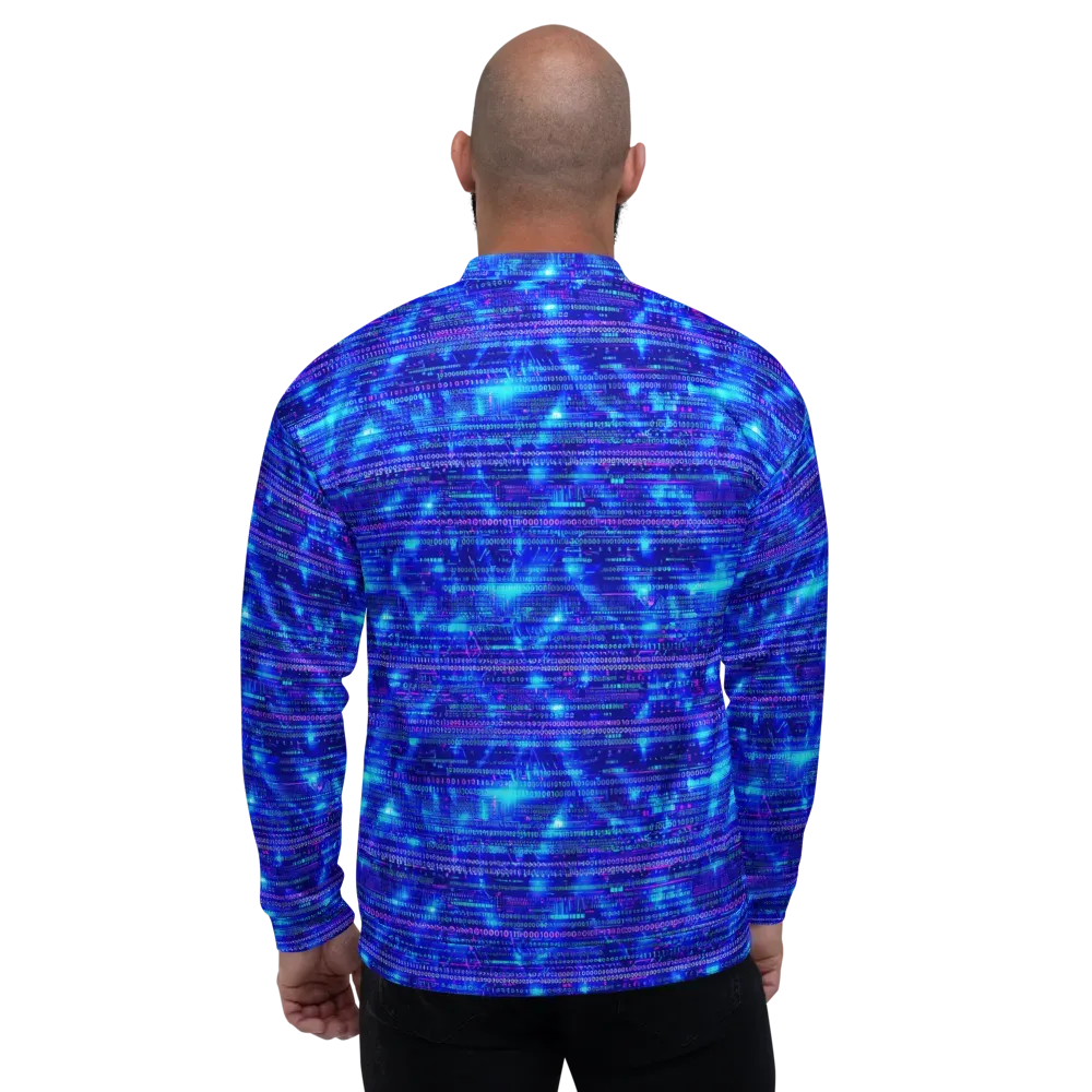 Neon Cipher on Bomber Jacket — Back