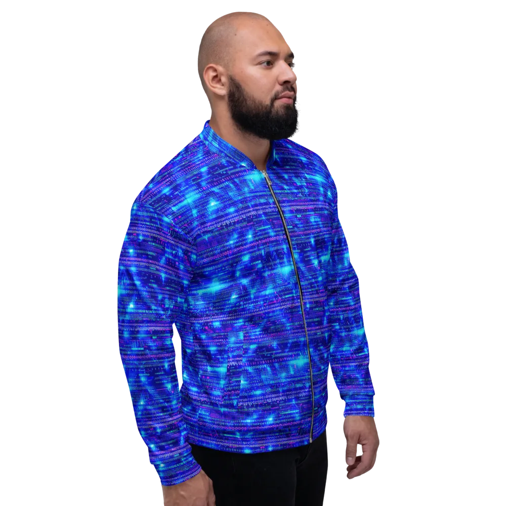 Neon Cipher on Bomber Jacket — Back print