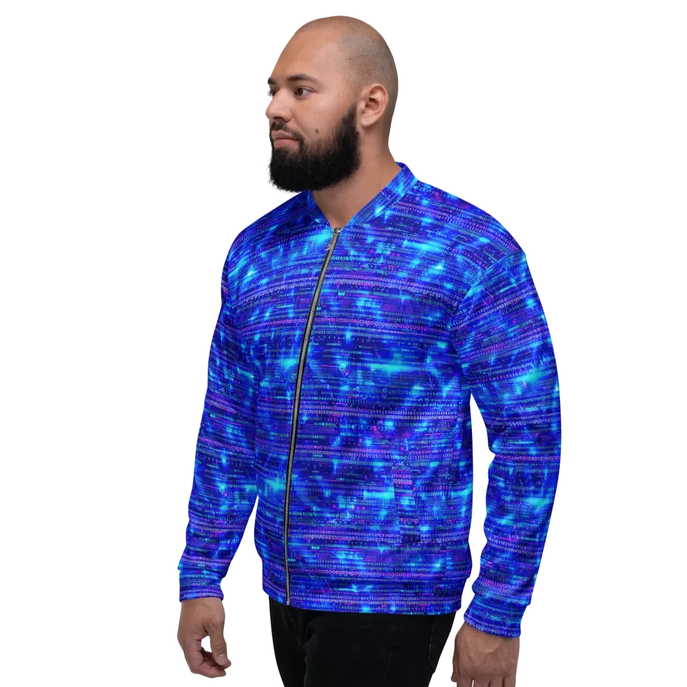 Neon Cipher on Bomber Jacket — Left