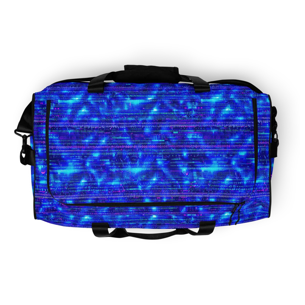 Neon Cipher on Duffle Bag — Top print