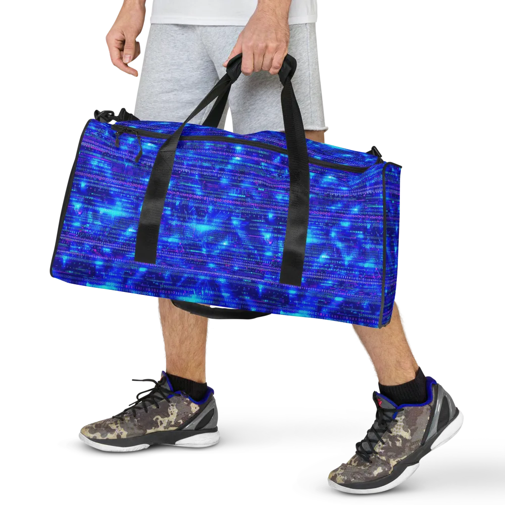 Neon Cipher on Duffle Bag — Back print