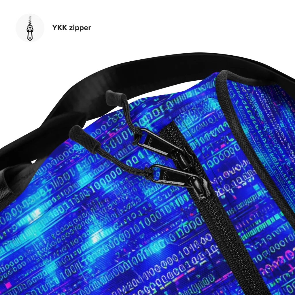 Neon Cipher on Duffle Bag — Front print