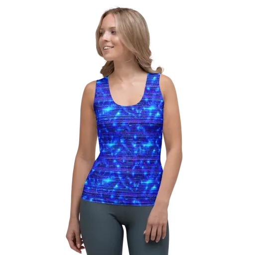 Neon Cipher on a Women's Tank Top
