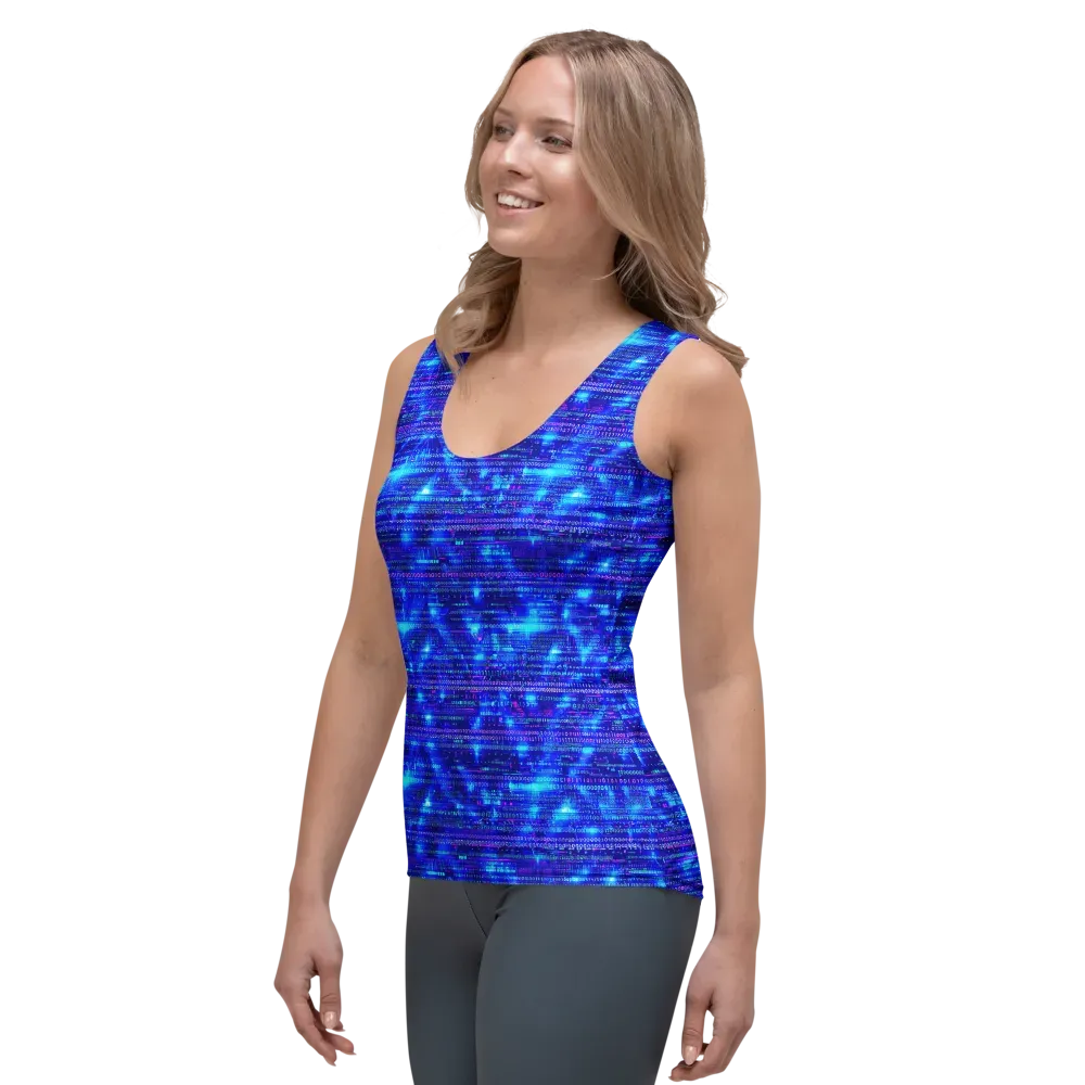 Neon Cipher on Women's Tank Top — Left Front