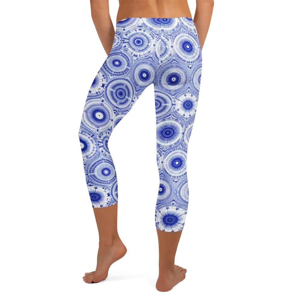 Indigo Circuit on Capri Leggings — Back