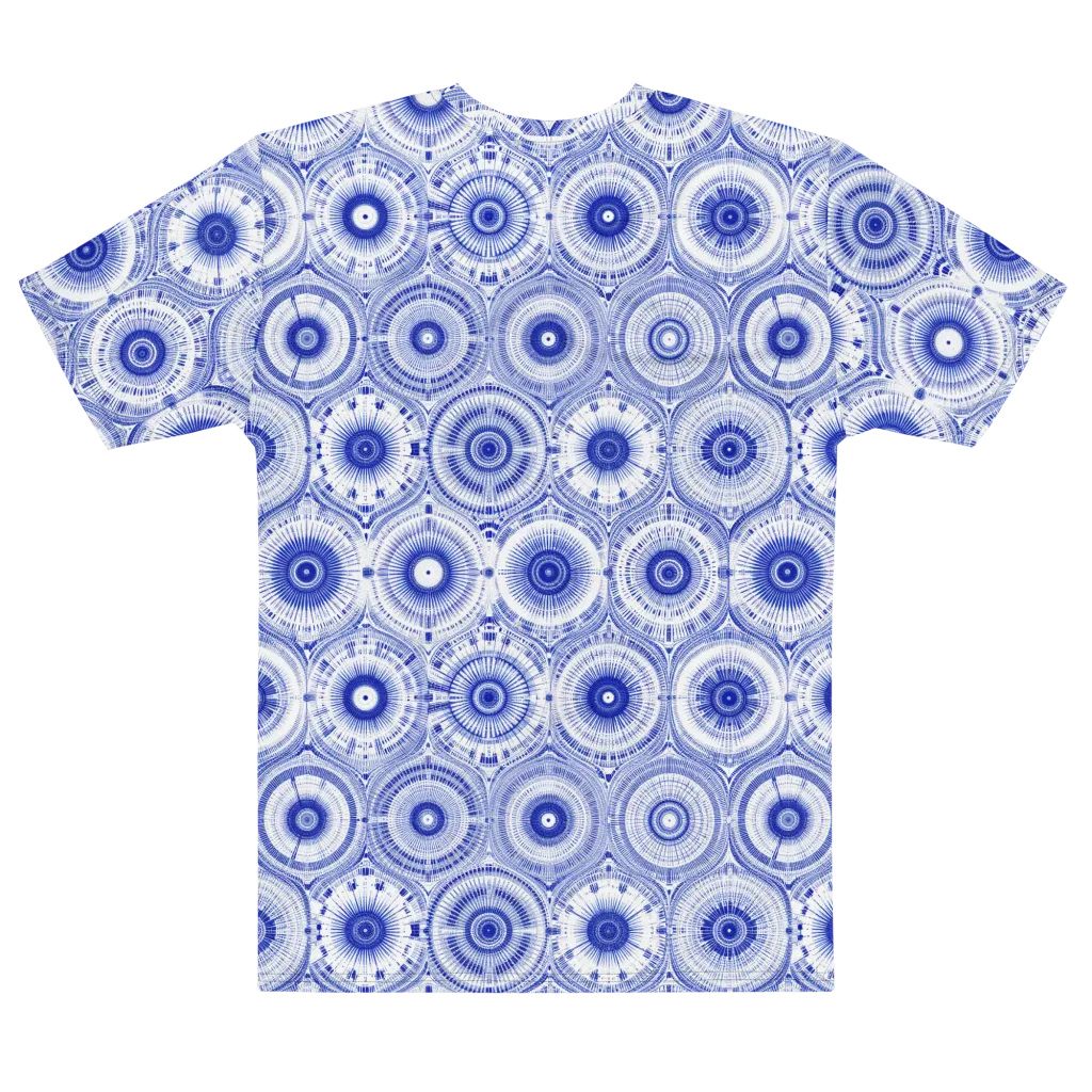 Indigo Circuit on Men's Cotton Crew Neck T-Shirt — Front print