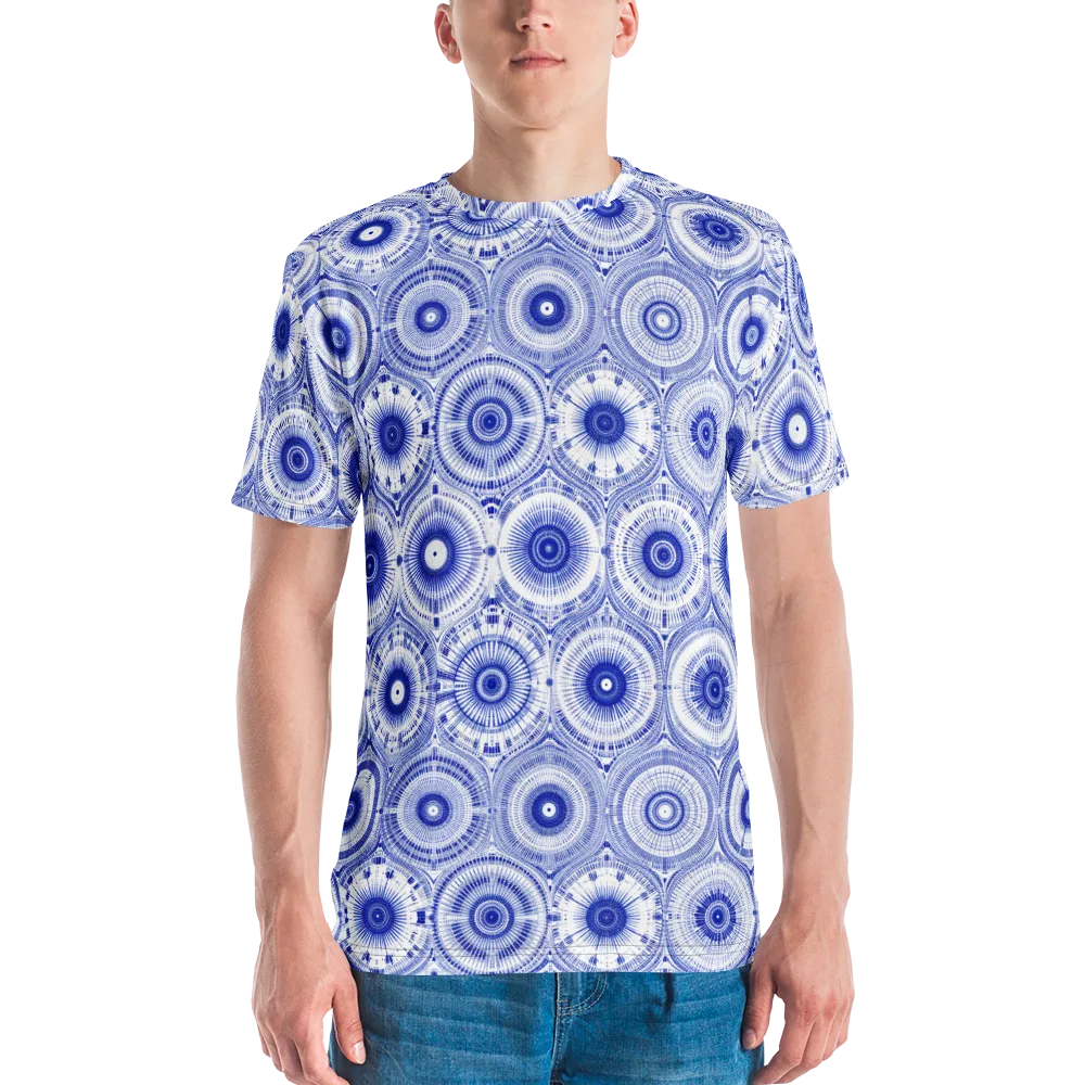Indigo Circuit on Men's Crew Neck T-Shirt — Front