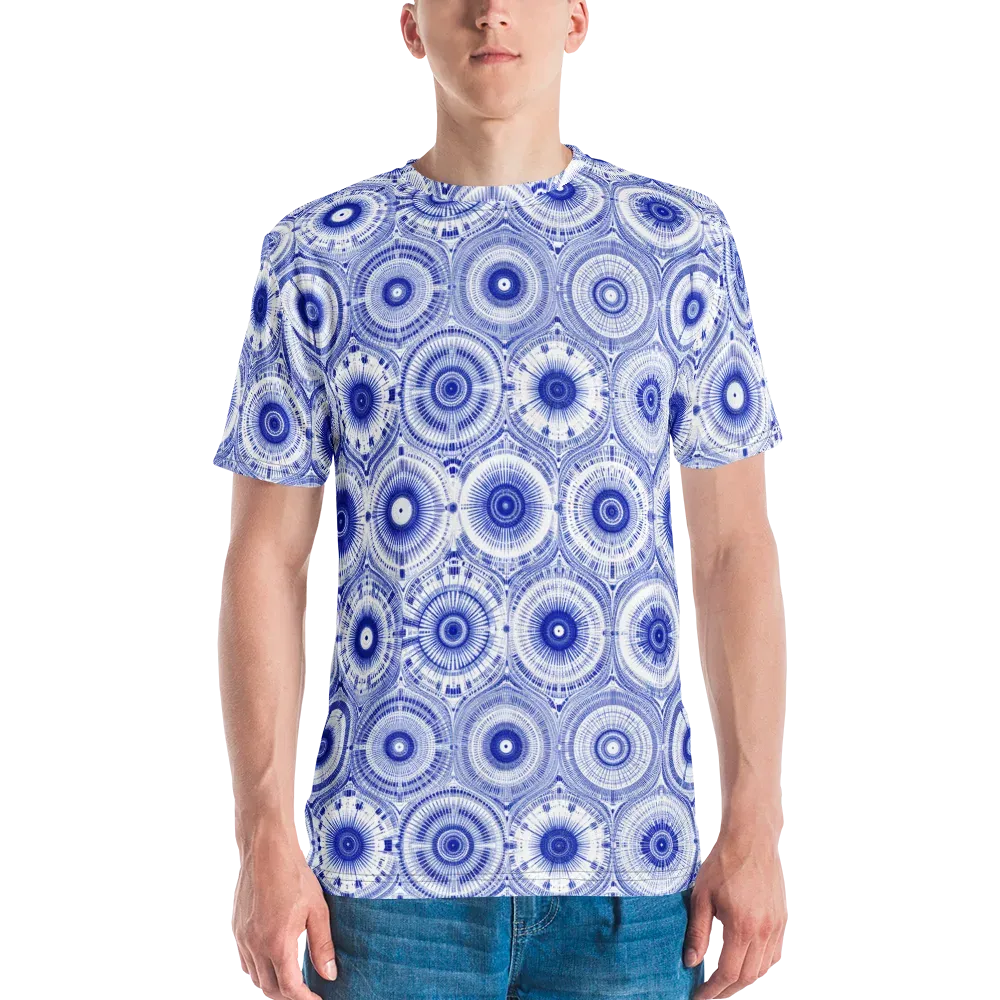 Indigo Circuit on Men's Crew Neck T-Shirt — Front