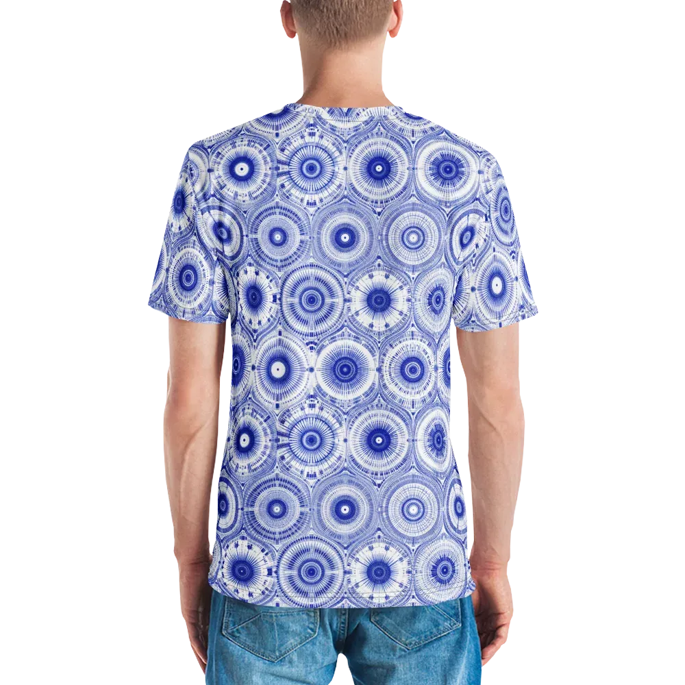 Indigo Circuit on Men's Crew Neck T-Shirt — Back
