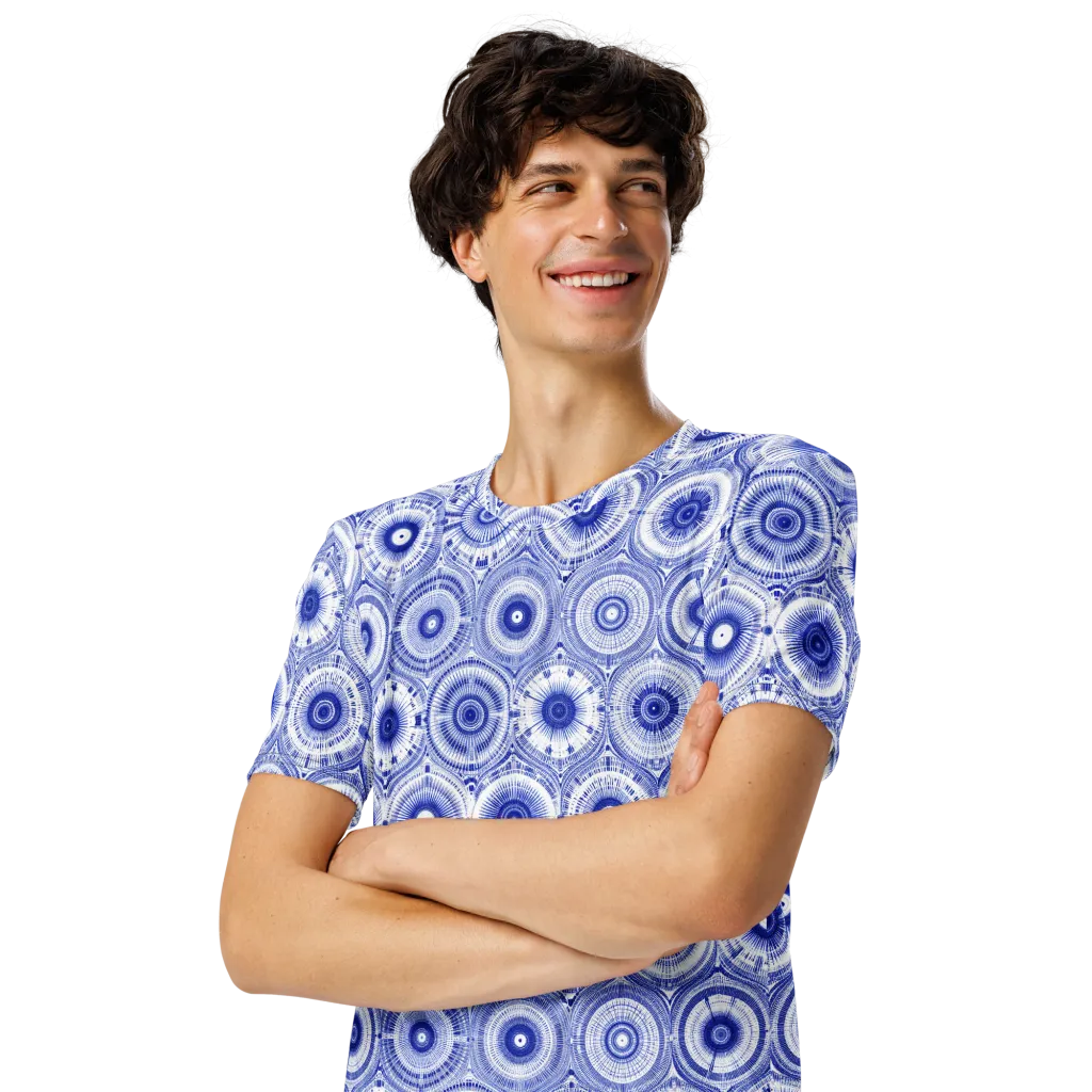 Indigo Circuit on Men's Crew Neck T-Shirt — Front print