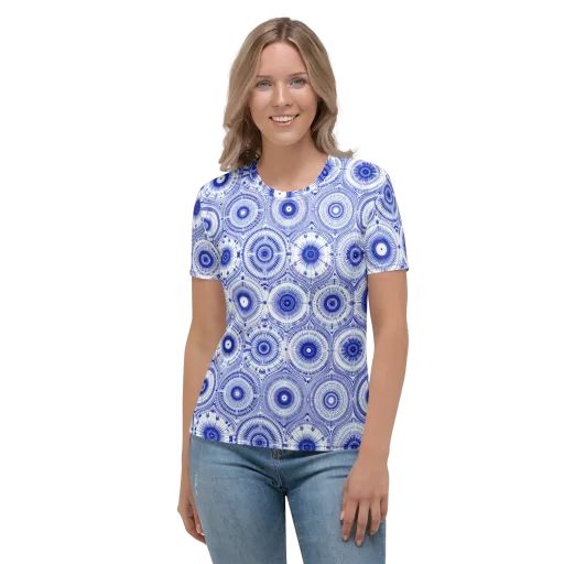 Indigo Circuit on a Women's Crew Neck T-Shirt