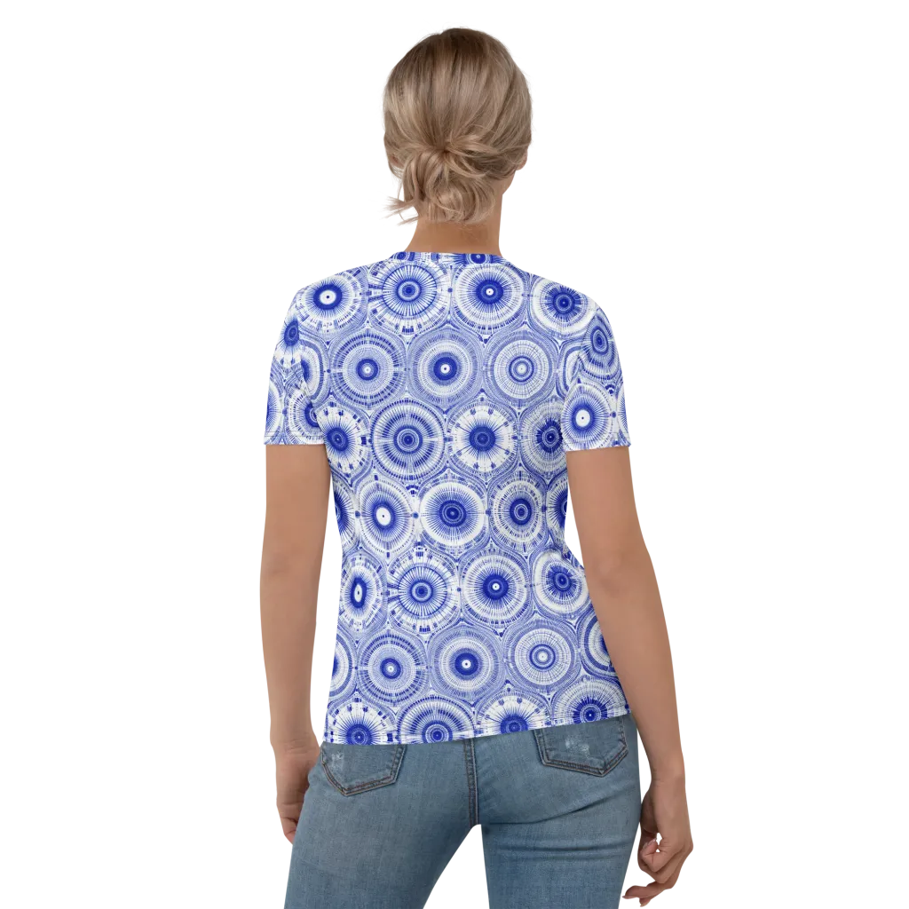 Indigo Circuit on Women's Crew Neck T-Shirt — Back