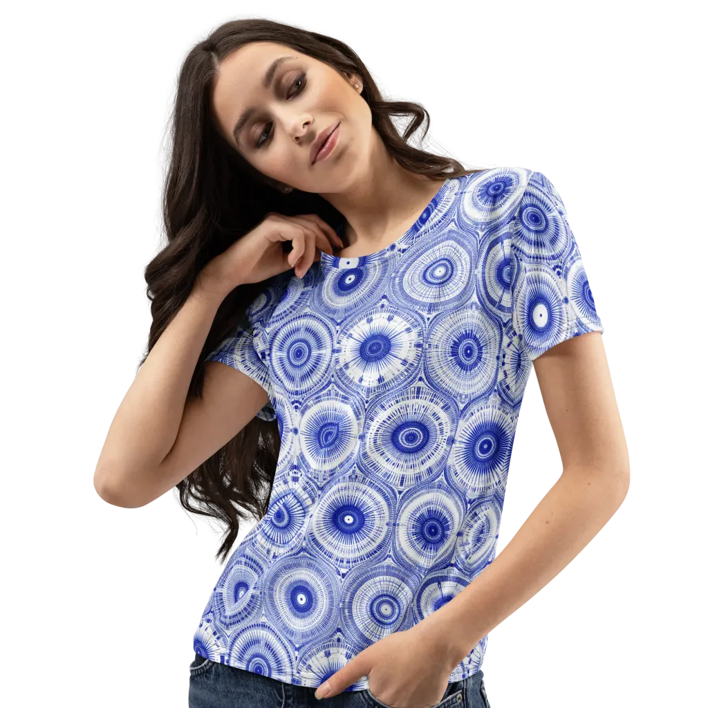 Indigo Circuit on Women's Crew Neck T-Shirt — Print file