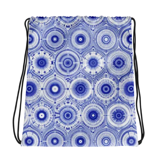 Indigo Circuit on a Drawstring Bag