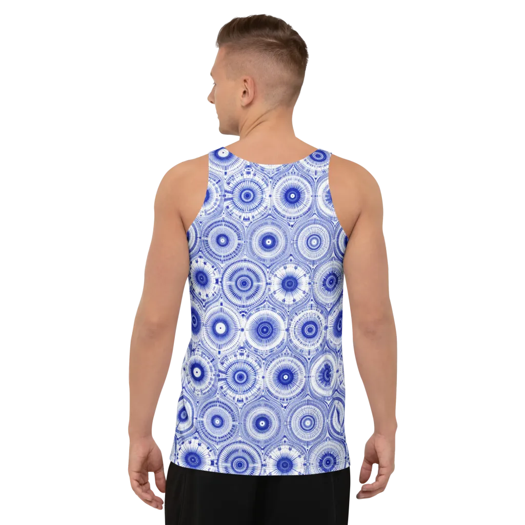 Indigo Circuit on Men's Tank Top — Back print