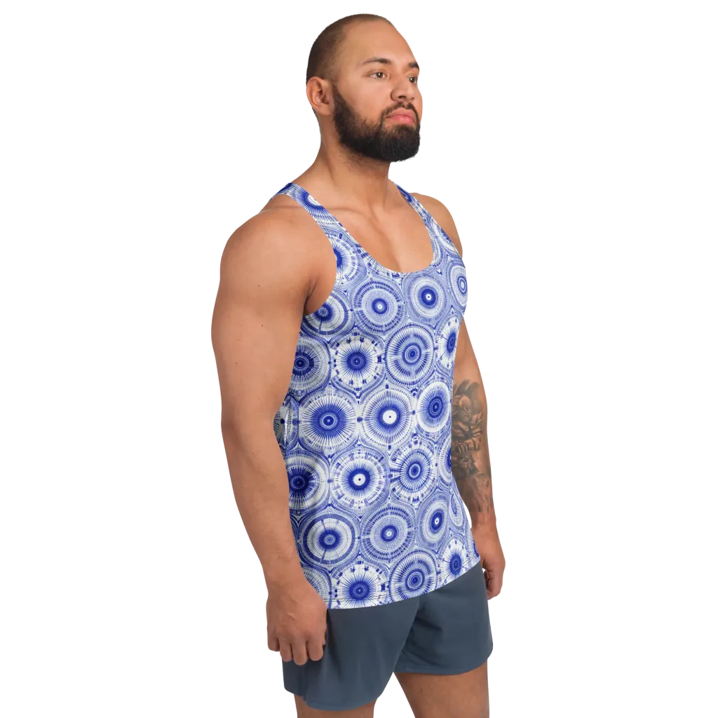 Indigo Circuit on Men's Tank Top — Front print