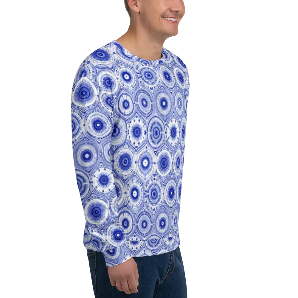 Indigo Circuit on Sweatshirt — Right Front