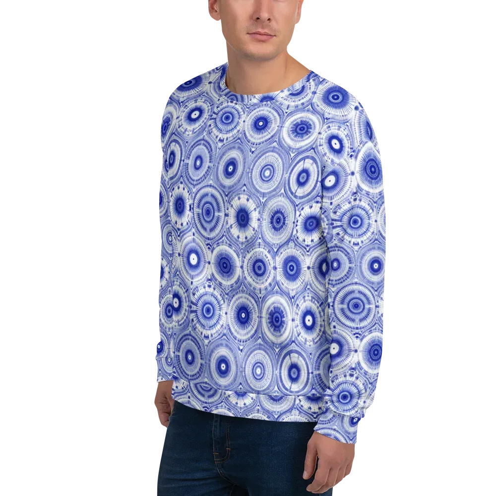 Indigo Circuit on Sweatshirt — Left Front