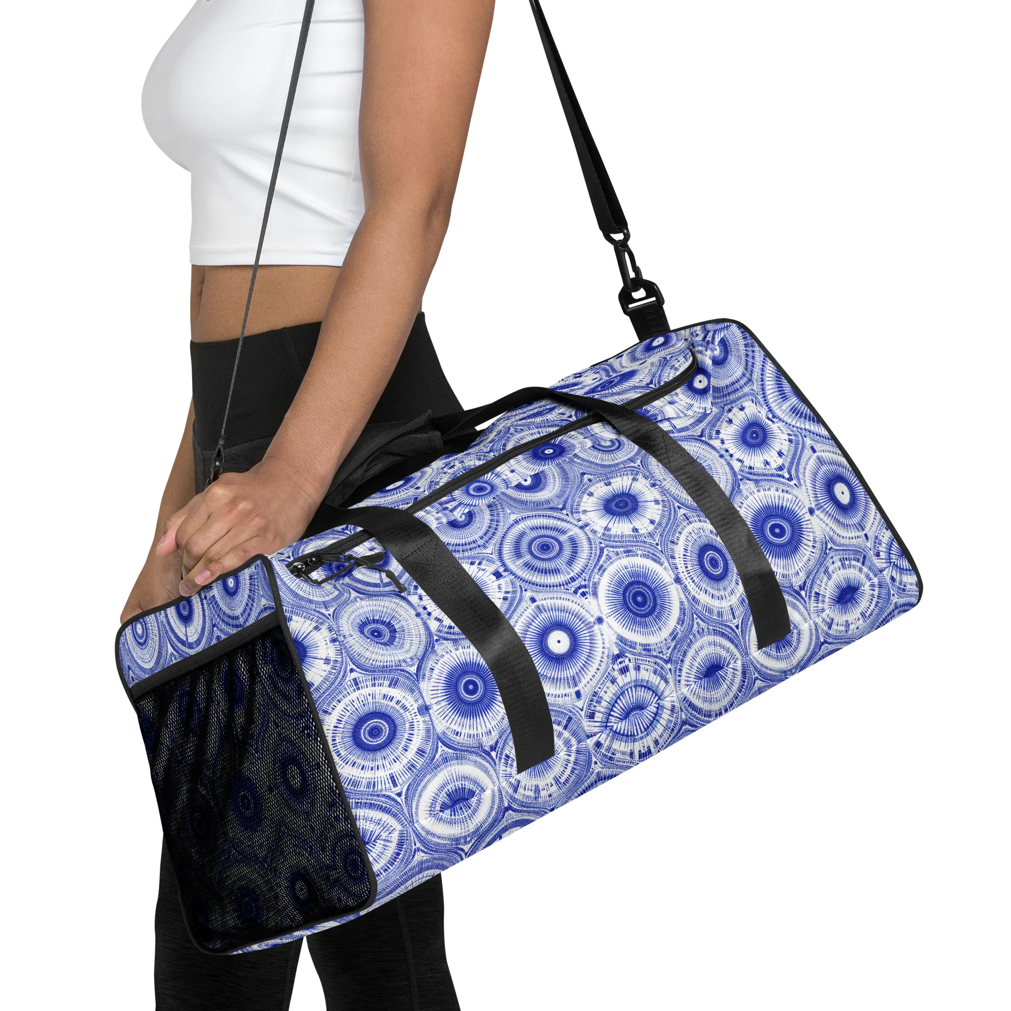 Indigo Circuit on Duffle Bag — Front