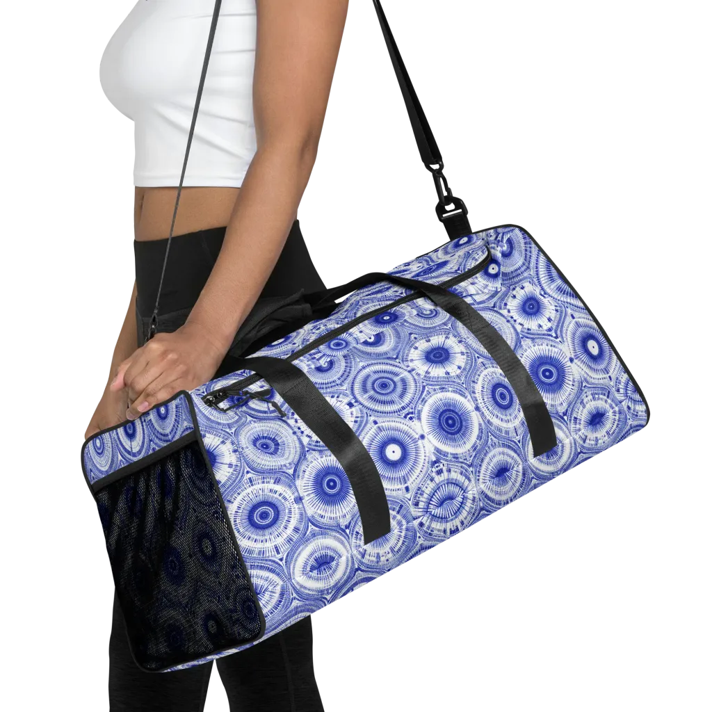 Indigo Circuit on Duffle Bag — Front