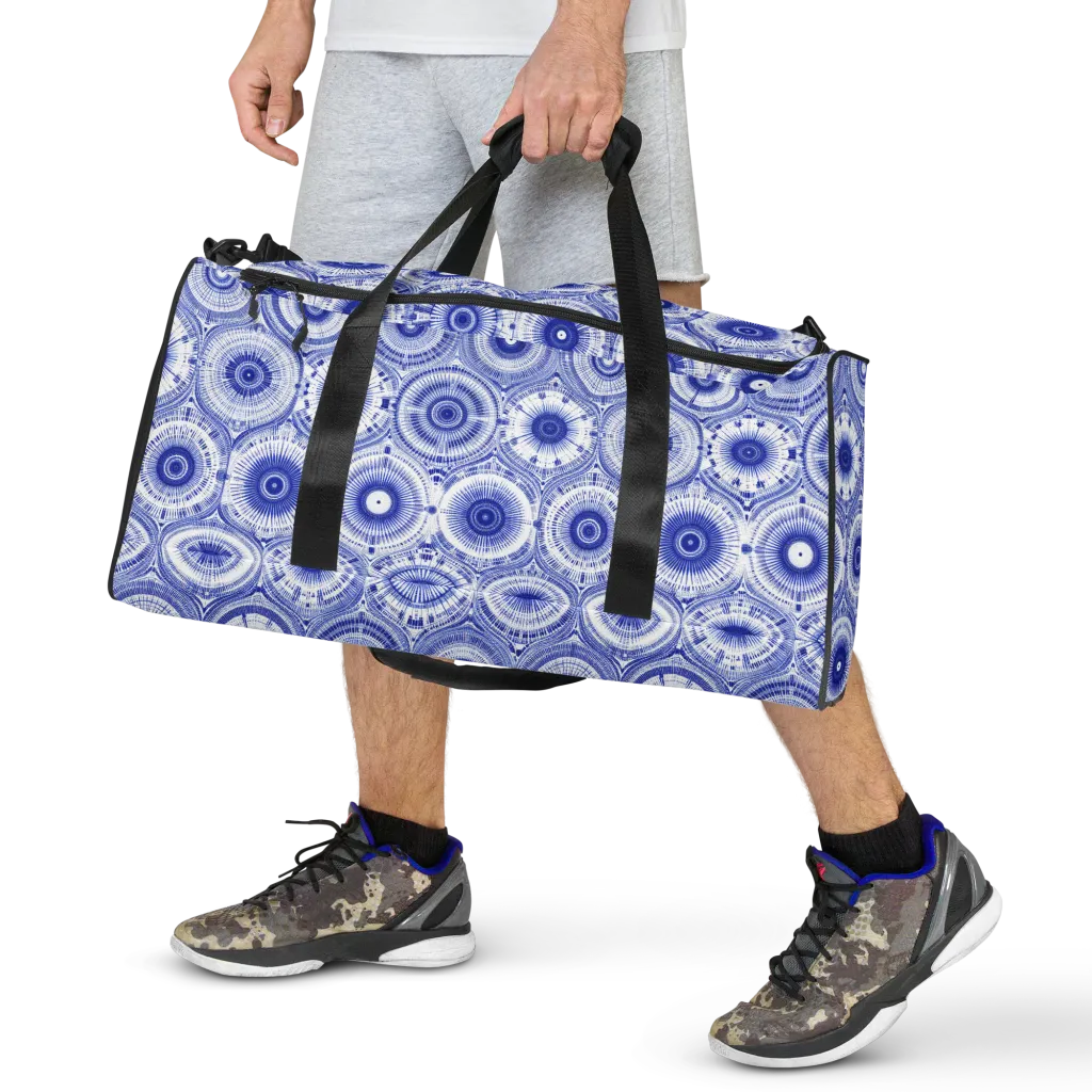 Indigo Circuit on Duffle Bag — Front print