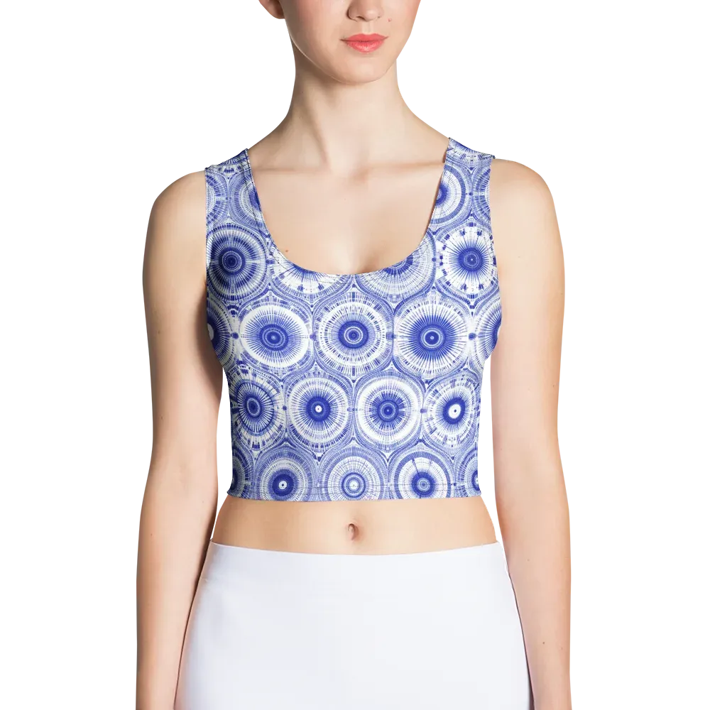 Indigo Circuit on Crop Top — Front