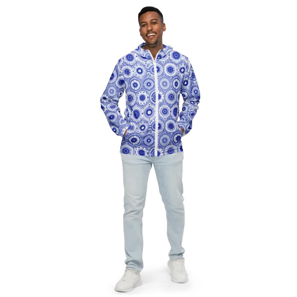 Indigo Circuit on Men's Windbreaker — Front