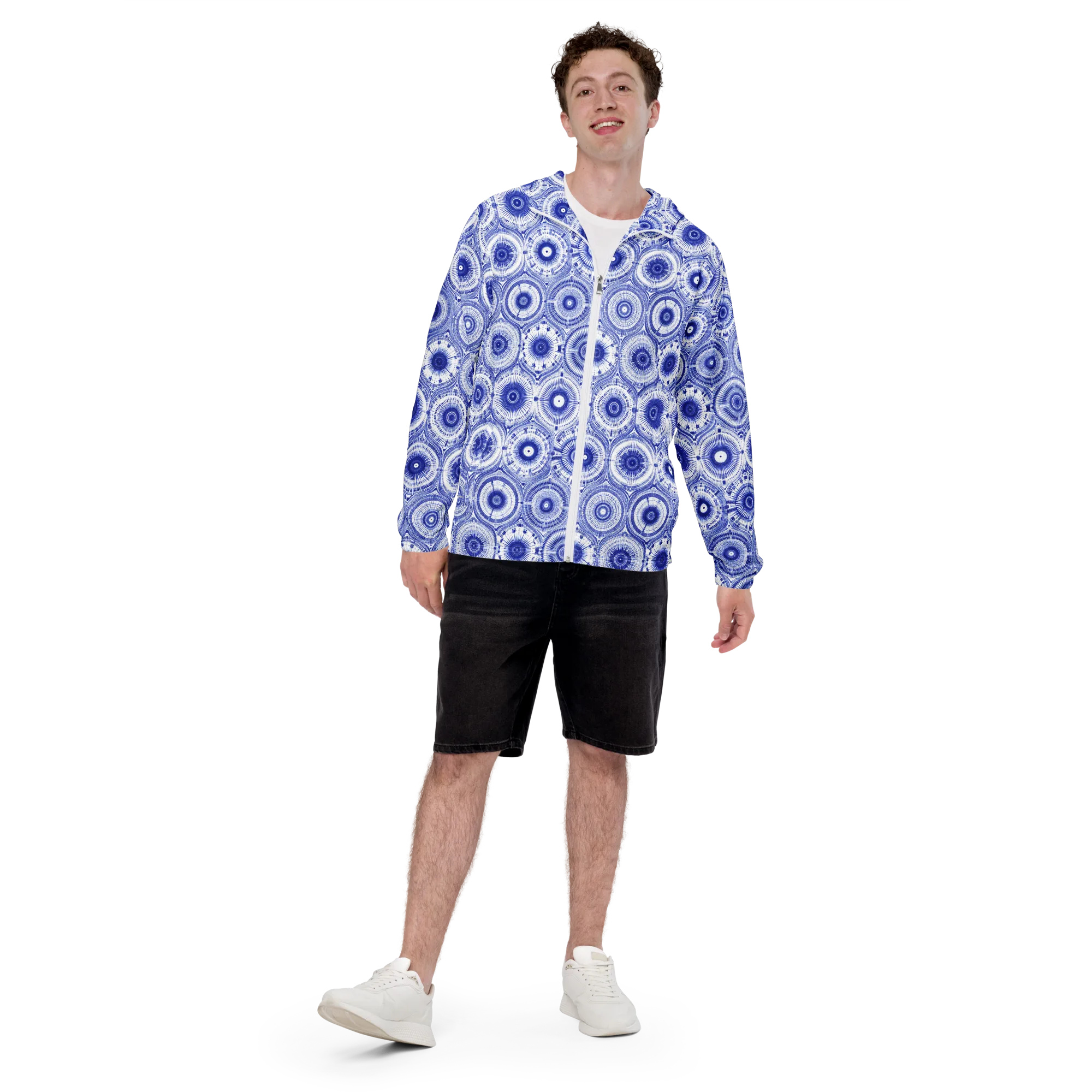 Indigo Circuit on Men's Windbreaker — Front print