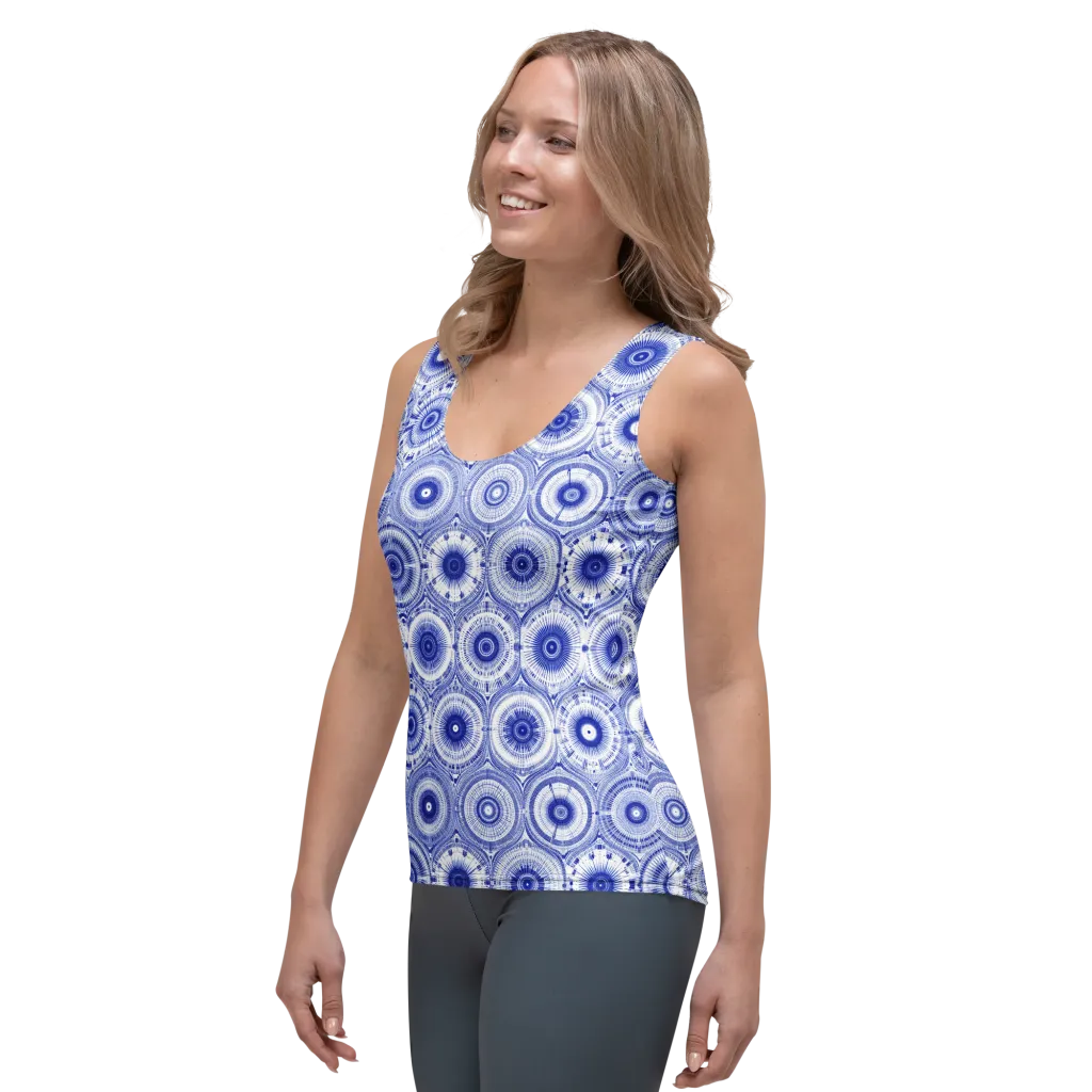 Indigo Circuit on Women's Tank Top — Left Front