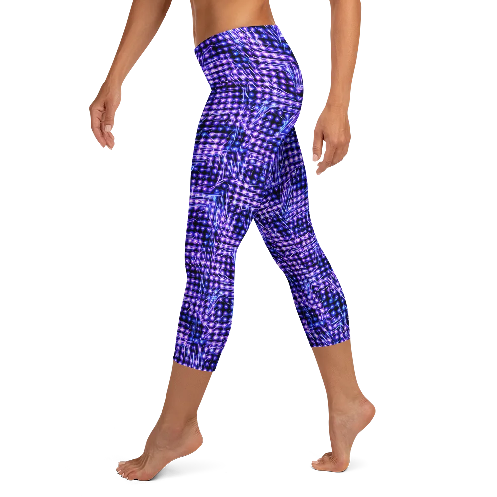 Ultraviolet Circuit on Capri Leggings — Left