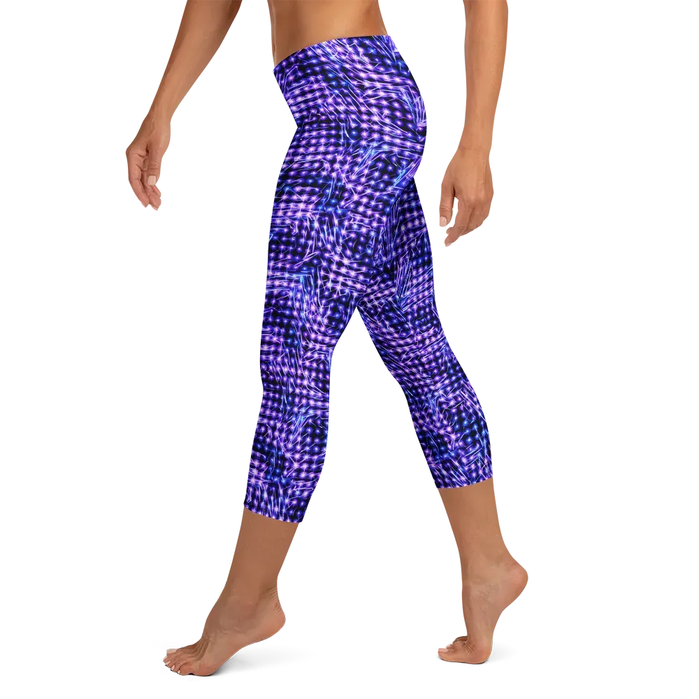 Ultraviolet Circuit on Capri Leggings — Left