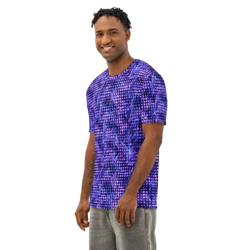 Ultraviolet Circuit on a Men's Cotton Crew Neck T-Shirt