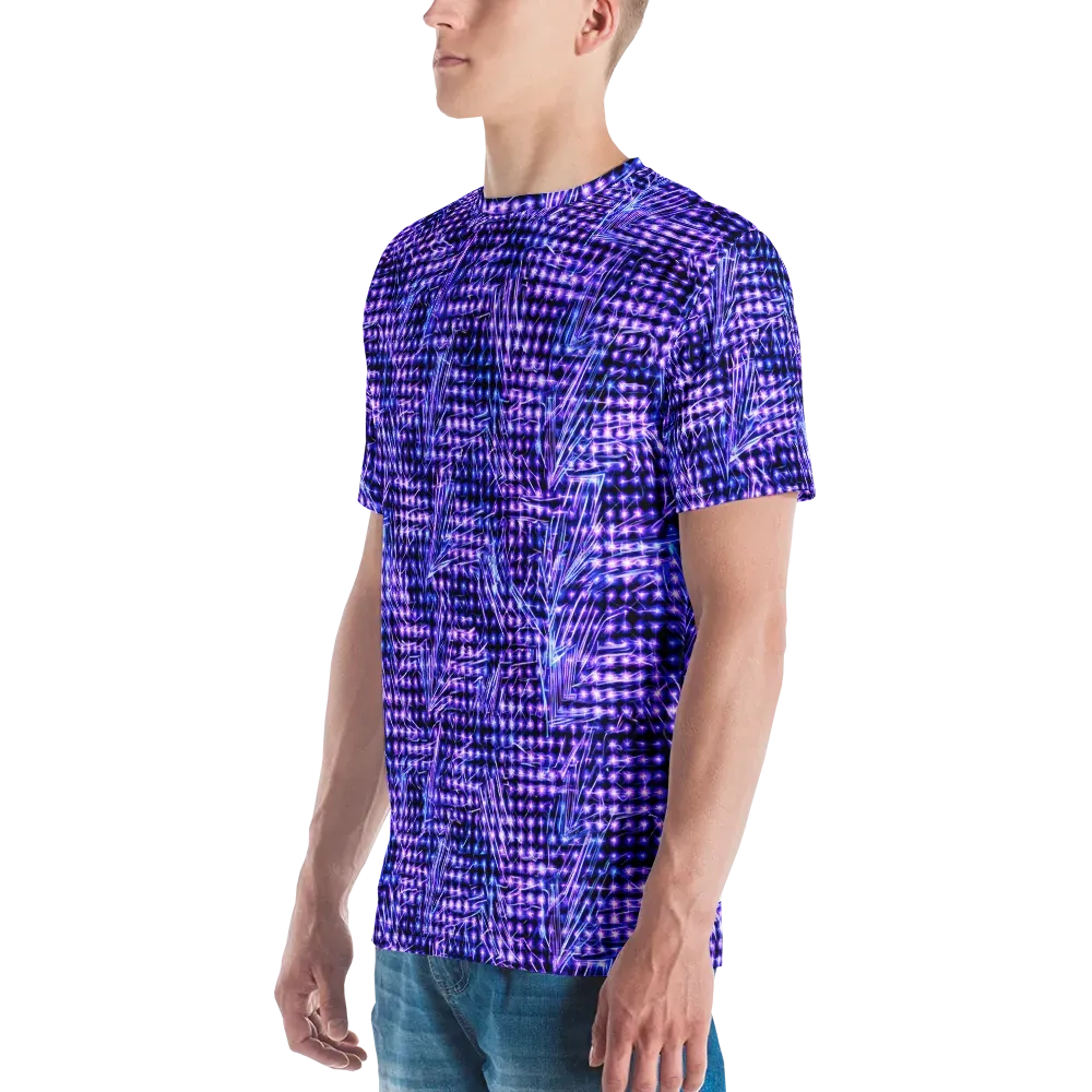 Ultraviolet Circuit on Men's Crew Neck T-Shirt — Left