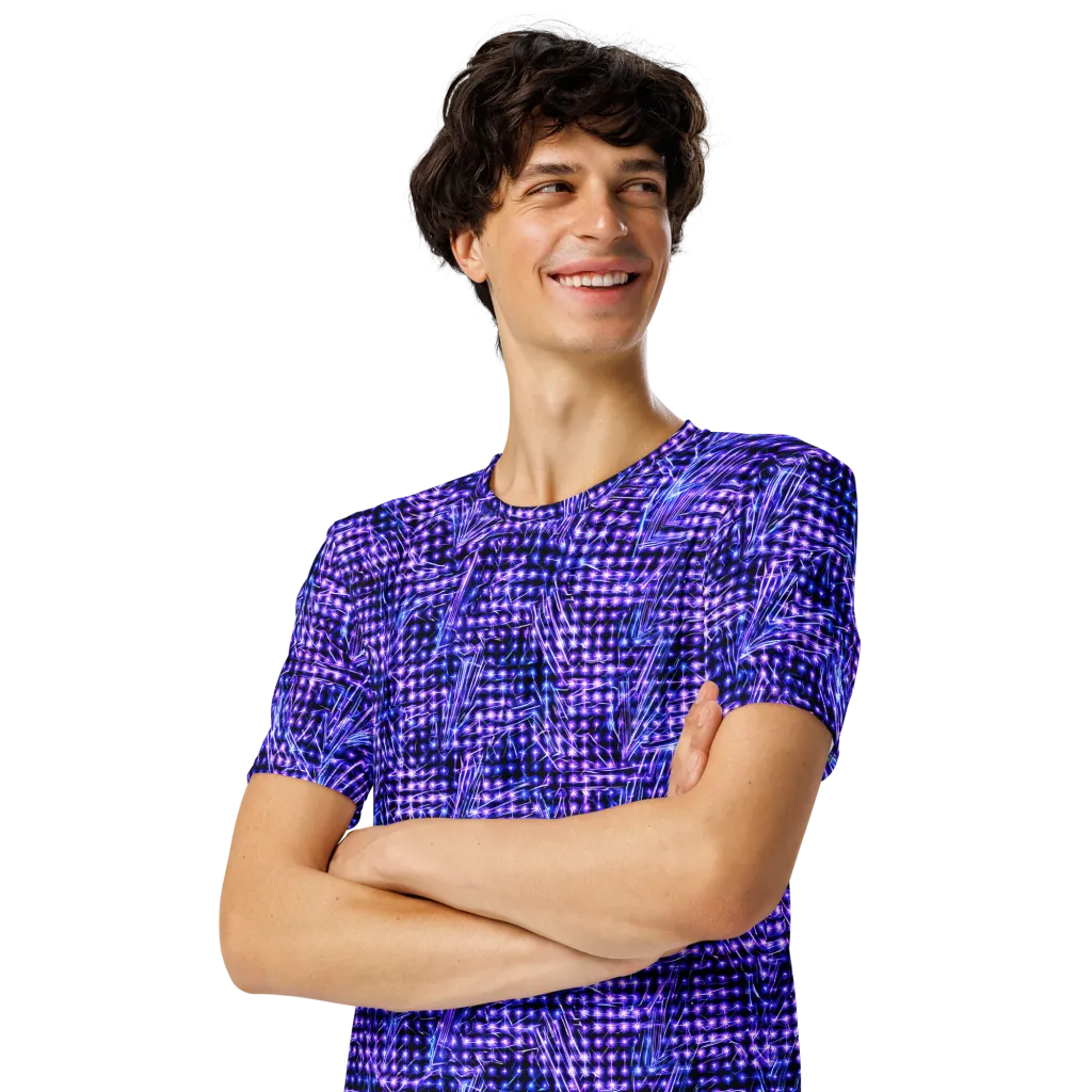 Ultraviolet Circuit on Men's Crew Neck T-Shirt — Front print