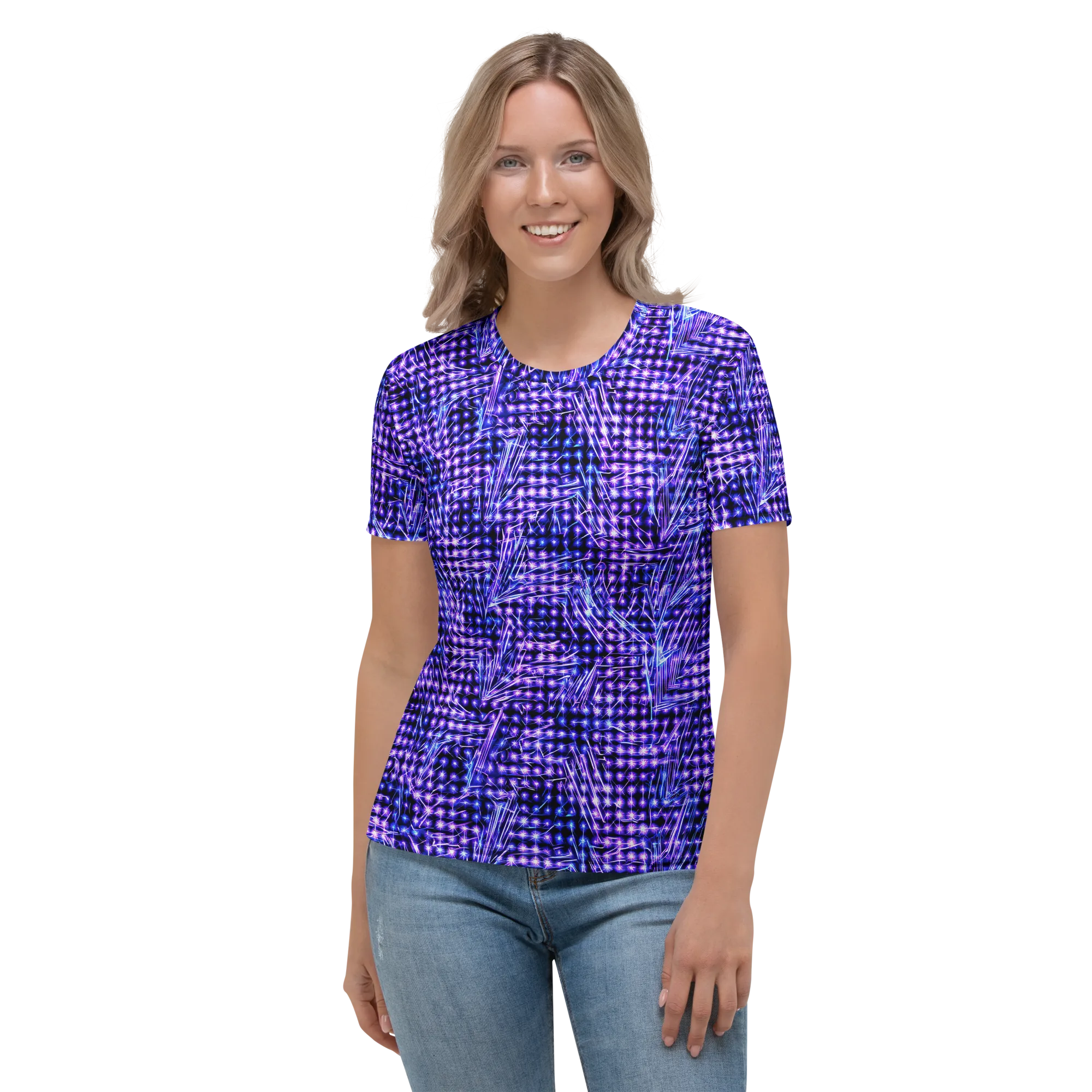 Ultraviolet Circuit on Women's Crew Neck T-Shirt — Front