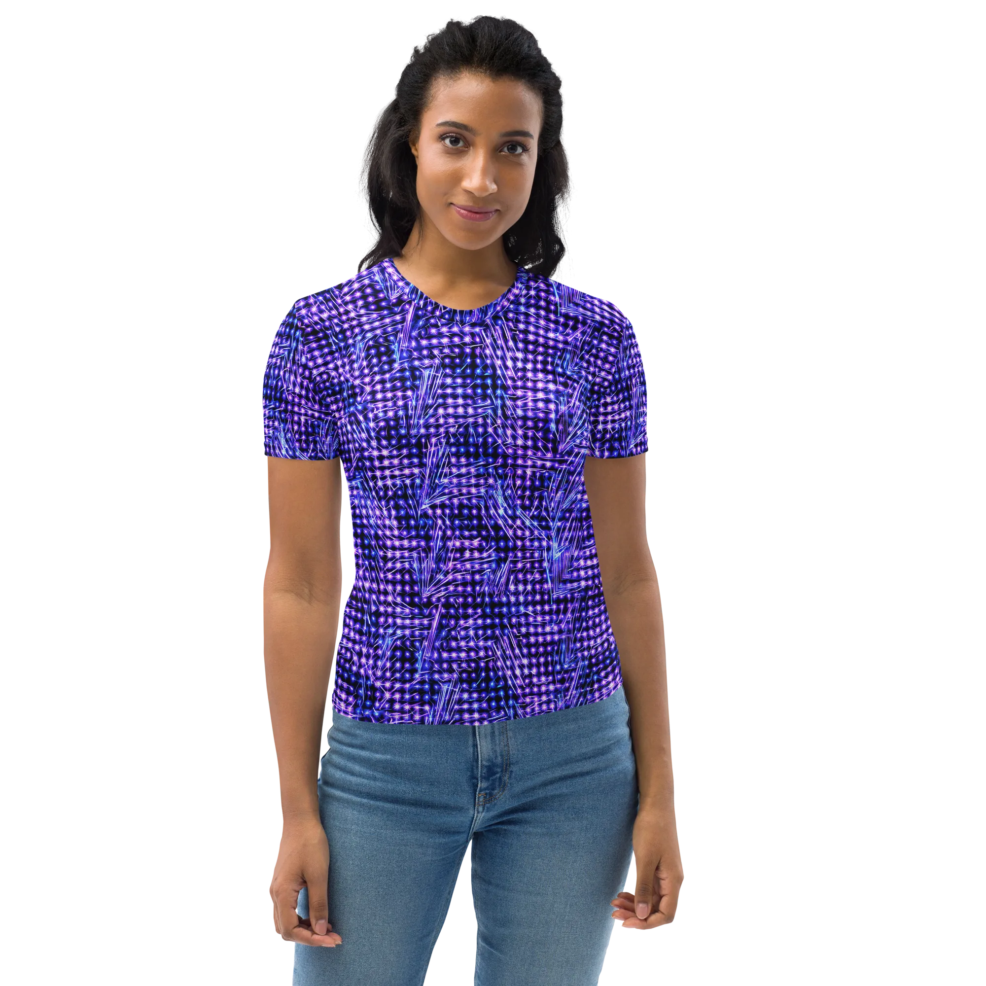 Ultraviolet Circuit on Women's Crew Neck T-Shirt — Print file
