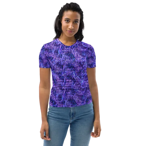 Ultraviolet Circuit on a Women's Crew Neck T-Shirt