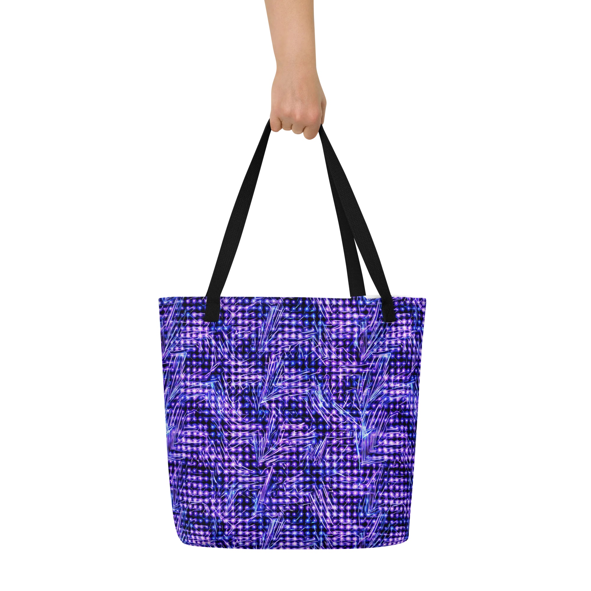 Ultraviolet Circuit on Large Tote Bag W/ Pocket — Print file