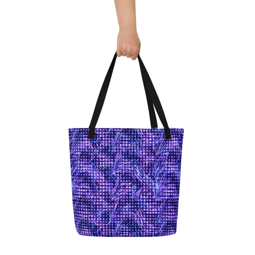 Ultraviolet Circuit on a Large Tote Bag W/ Pocket