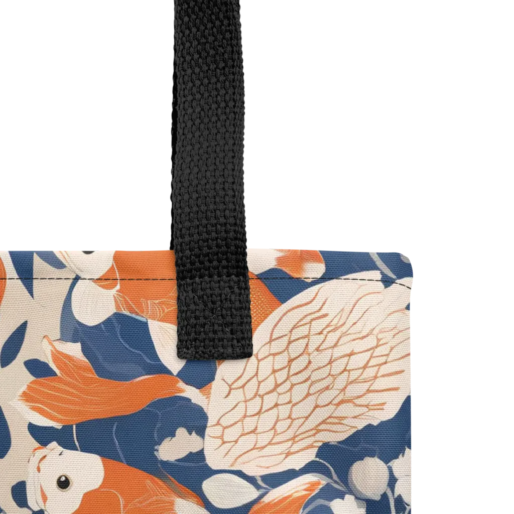 Indigo Koi Garden on Tote Bag — Product details