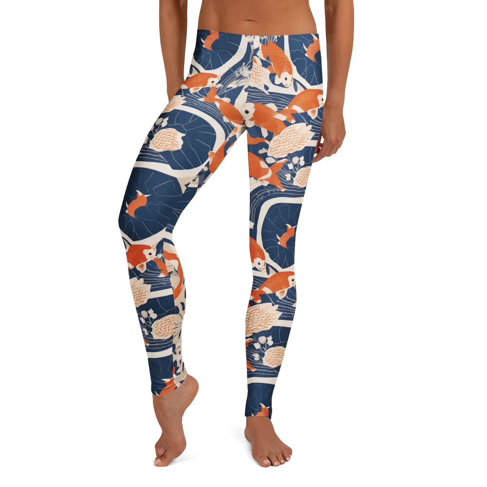 Indigo Koi Garden on Leggings — Print file
