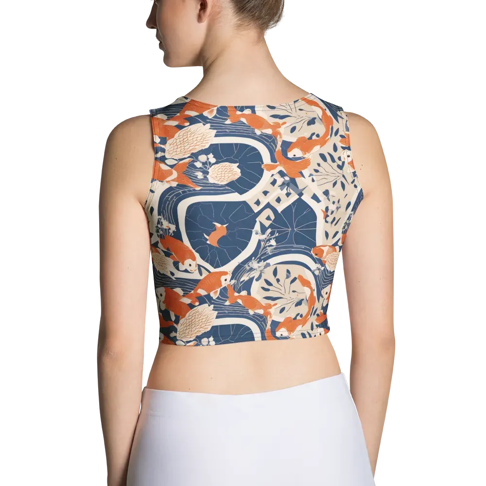 Indigo Koi Garden on Crop Top — Back