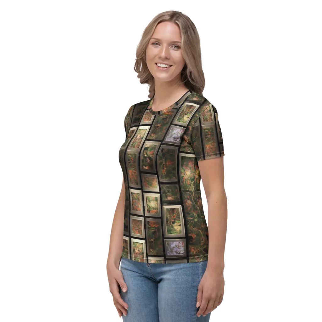Curated Wilds on Women's Crew Neck T-Shirt — Left sleeve