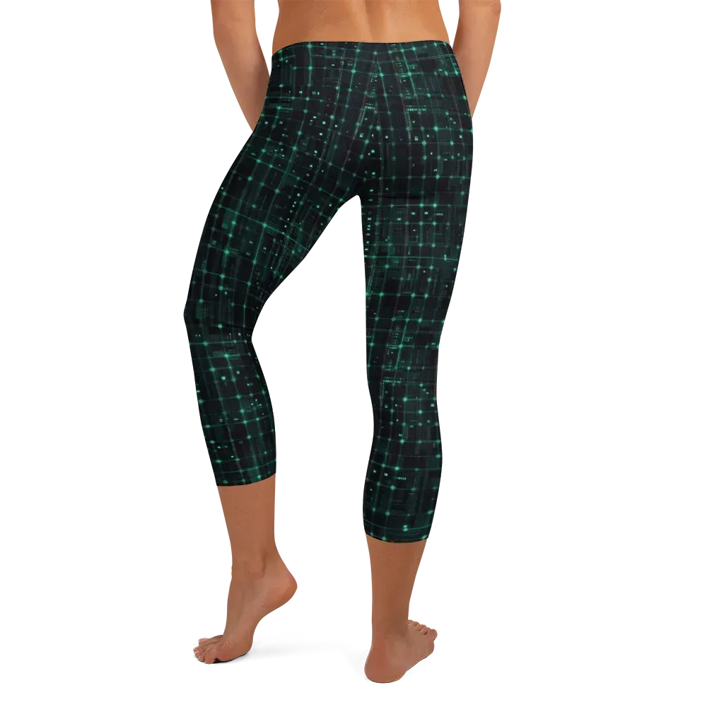 Neon Matrix on Capri Leggings — Back