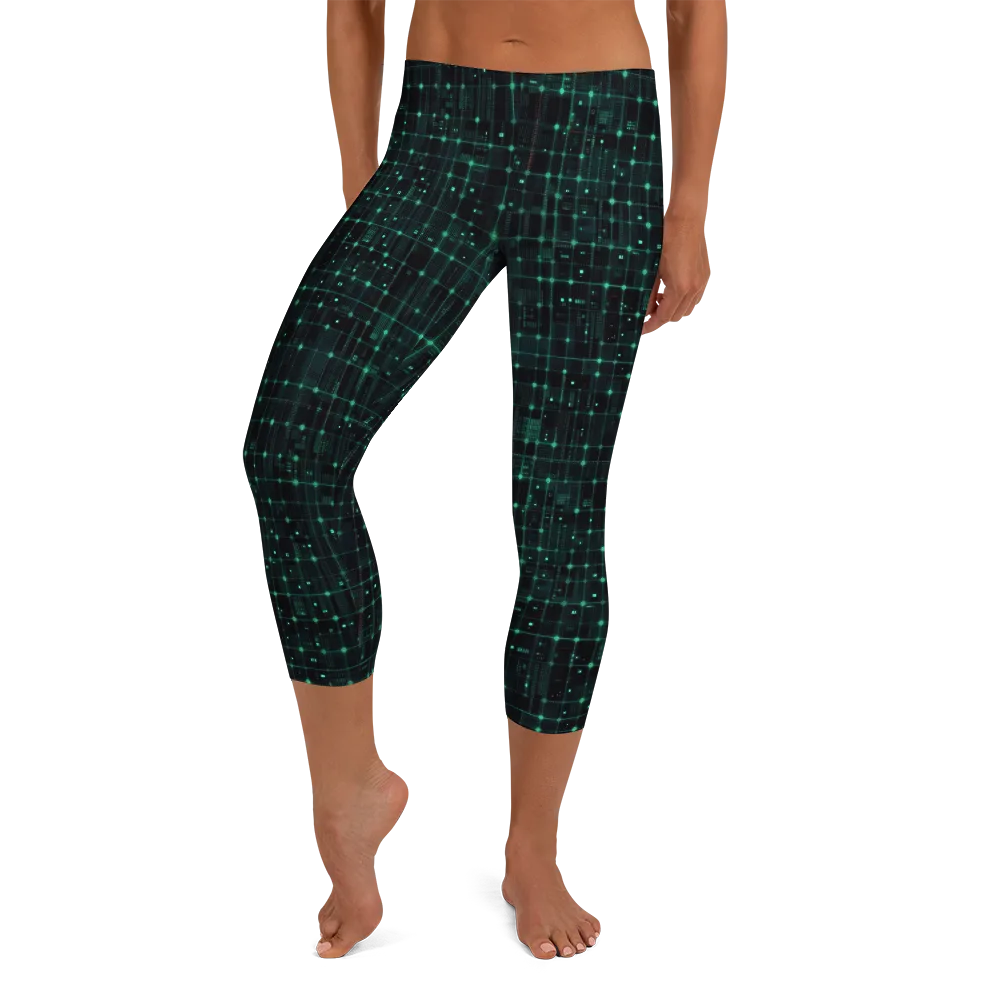 Neon Matrix on Capri Leggings — Front