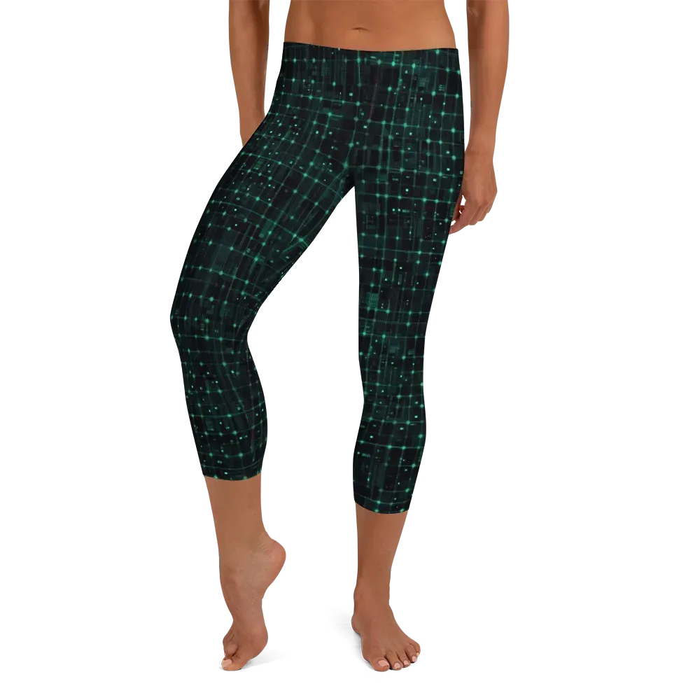 Neon Matrix on Capri Leggings — Front