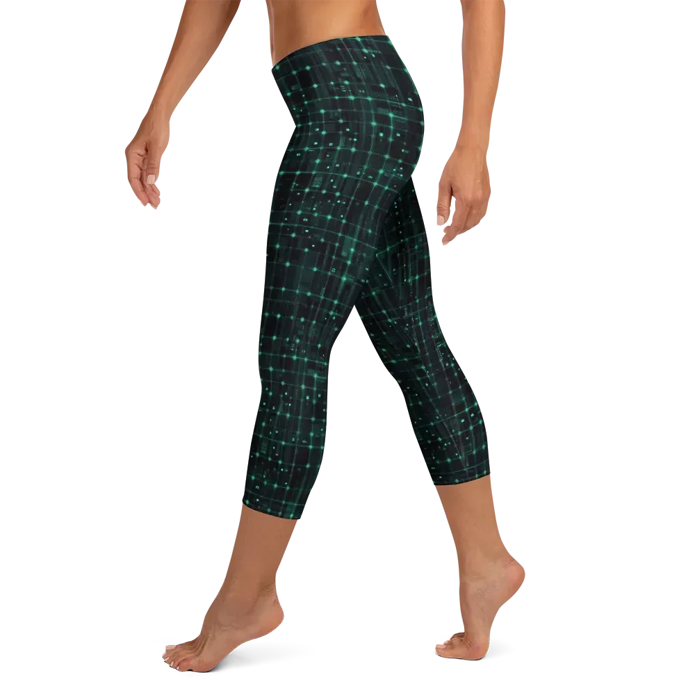 Neon Matrix on Capri Leggings — Left