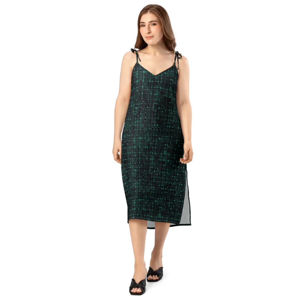 Neon Matrix on Slip Dress — Front
